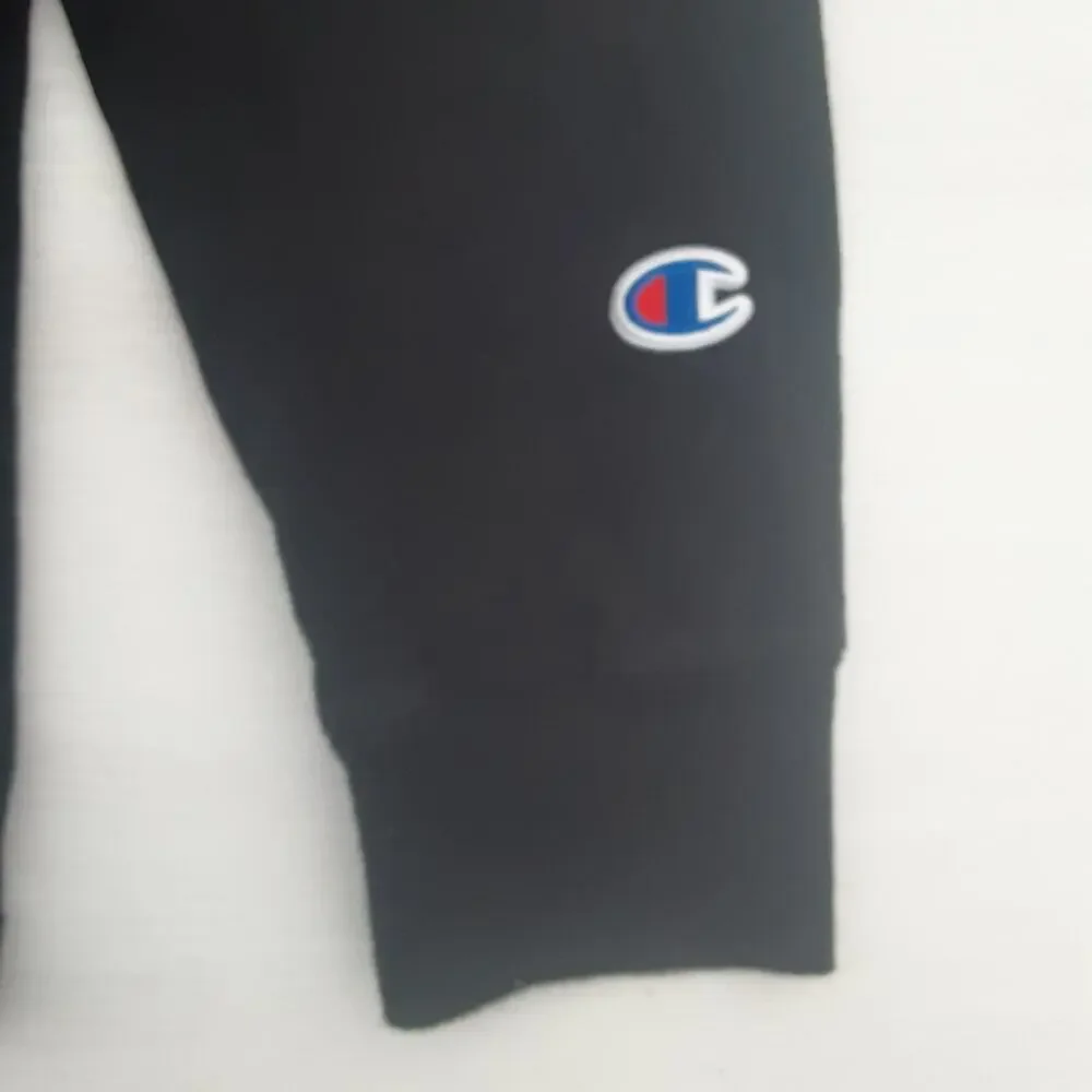 Vintage Champion Big C Logo Long Sleeve T-Shirt Black Men's Size M Patch